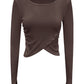 Dames Cross Front Lange Mouw Sport Top