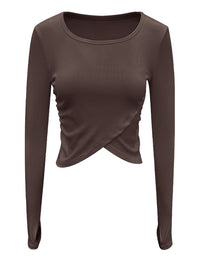 Dames Cross Front Lange Mouw Sport Top