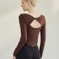 Long Sleeve Sports Top with Open Back