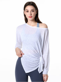 Women Loose Yoga Wear Long Sleeve Smock Top