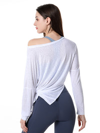 Women Loose Yoga Wear Long Sleeve Smock Top