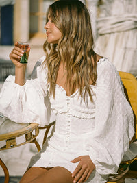 White Cotton and Lace Beach Sundress