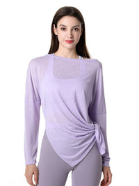 Women Loose Yoga Wear Long Sleeve Smock Top