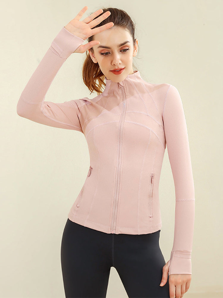 Dames Slim Fit Full Zip Atletische Jassen