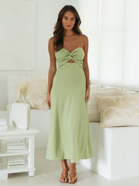 Strapless Sundress with Bowknot Detailing