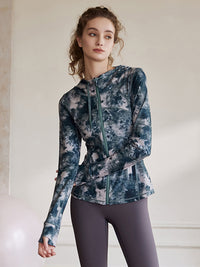 Women's Zip Up Sports Jacket in Digital Print