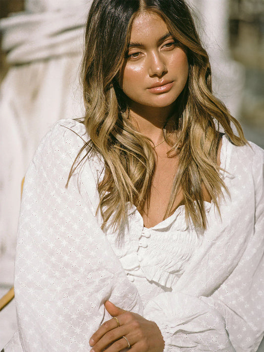 White Cotton and Lace Beach Sundress