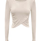 Dames Cross Front Lange Mouw Sport Top