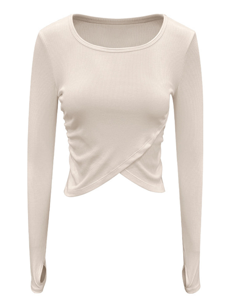 Women's Cross Front Long Sleeve Sports Top