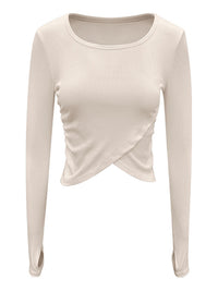 Dames Cross Front Lange Mouw Sport Top