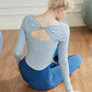 Long Sleeve Sports Top with Open Back