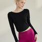 Long Sleeve Sports Top with Open Back