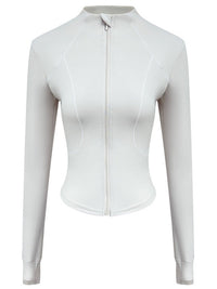 Long Sleeve Zipper Up Collar Athletic Wear