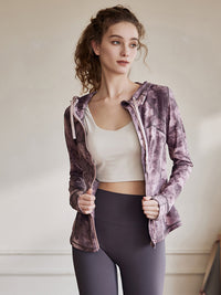 Veste de sport zippée pour femme à impression numérique