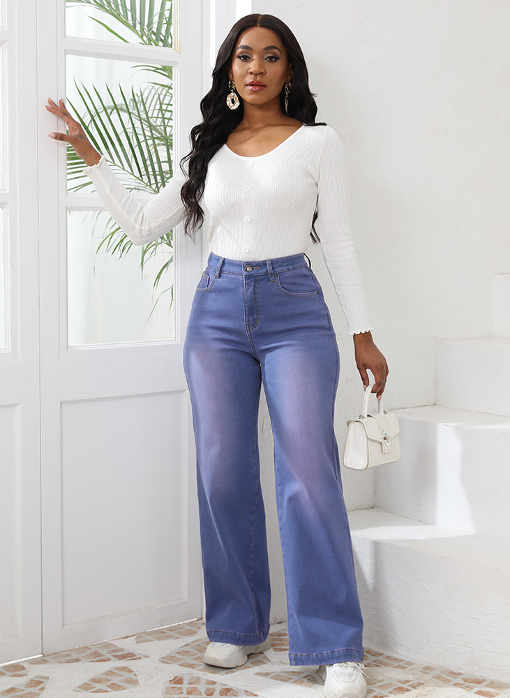 High-Waisted Fleece-Lined  Jeans