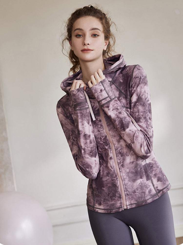 Women's Zip Up Sports Jacket in Digital Print