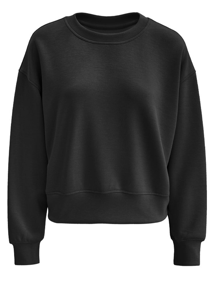 Oversized sweatshirt met ronde hals en elastische zomen