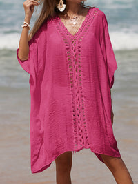 Handgemaakte strand sarong patchwork badpak cover up zomer nieuwe sexy boho badpak vrouwen doorschijnende korte jurk