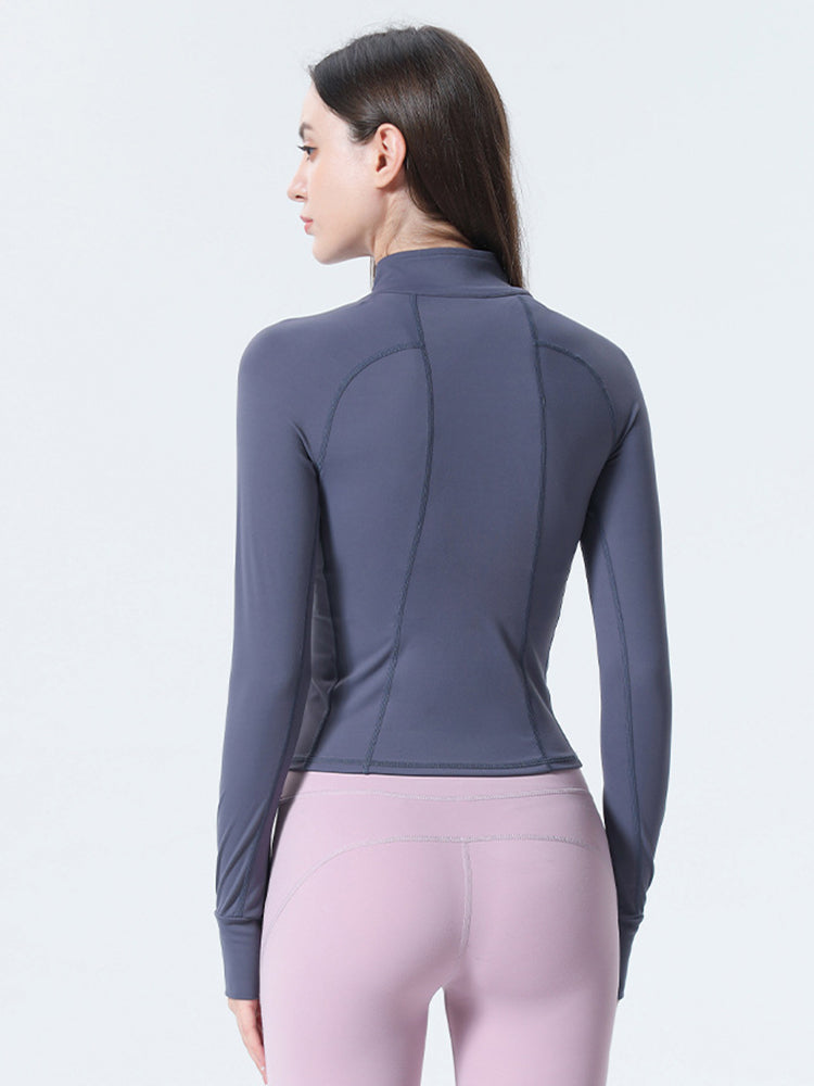 Dames Slim Fit Half Zip Sporttop