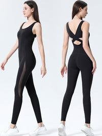 Cross Back Design Non-Sleeved Unitard