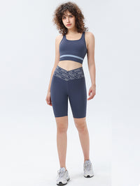 Short de sport imprimé à la taille pour femme