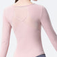 Women's Long Sleeve Sports Top with Patchwork Back Mesh