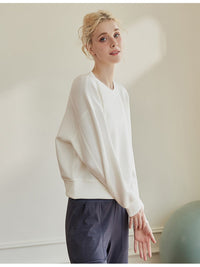 Oversized sweatshirt met ronde hals en elastische zomen