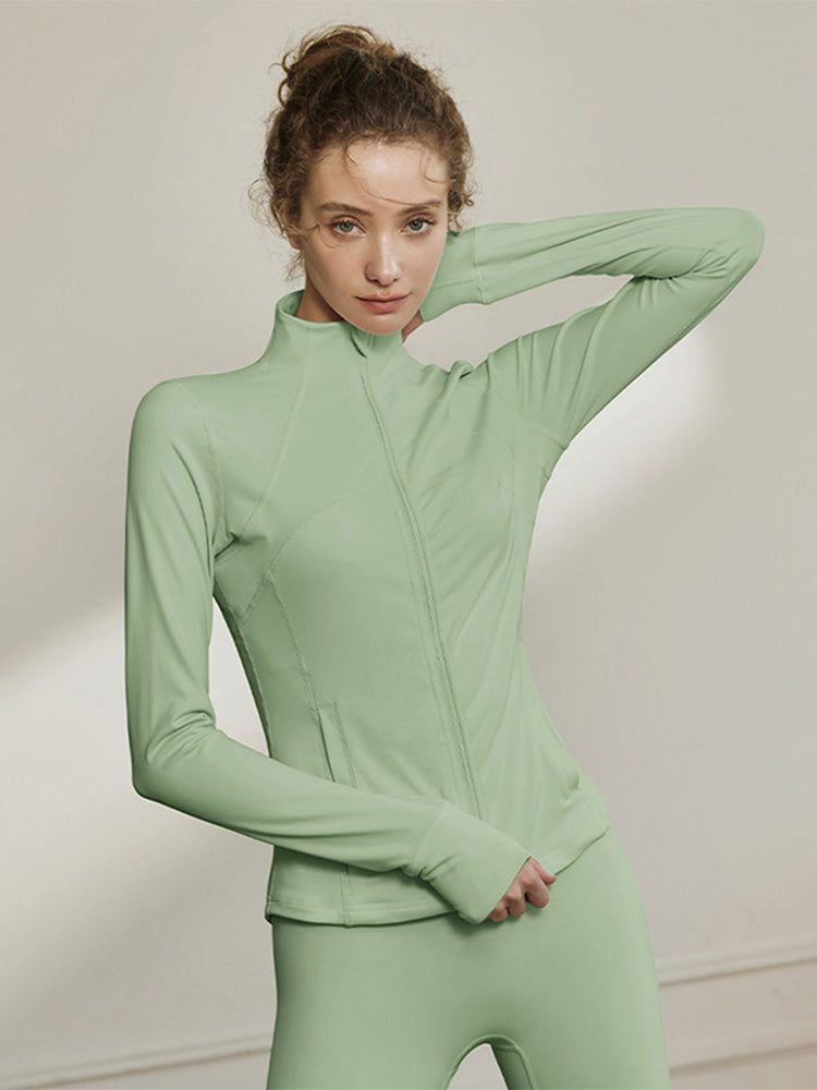 Women's Stand-up Collar Long Sleeve Sports Top