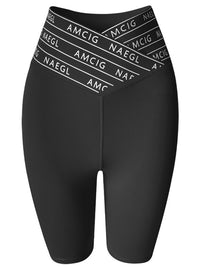 Short de sport imprimé à la taille pour femme