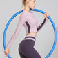 Long Sleeve Sports Crop Top with Underarm Contrast Stripe