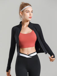 Vestes de sport coupe slim à fermeture éclair pour femmes