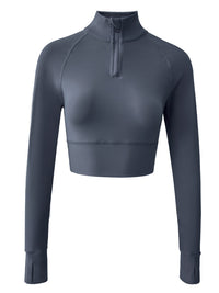 Haut de sport coupe slim à demi-zip pour femmes