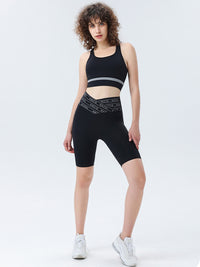 Short de sport imprimé à la taille pour femme