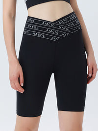 Short de sport imprimé à la taille pour femme