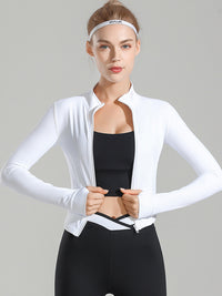 Vestes de sport coupe slim à fermeture éclair pour femmes