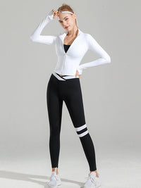 Vestes de sport coupe slim à fermeture éclair pour femmes