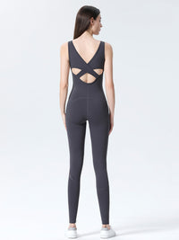 Cross Back Design Non-Sleeved Unitard