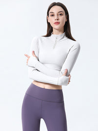 Women's Slim Fit Half Zip Sports Top