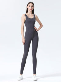 Cross Back Design Non-Sleeved Unitard