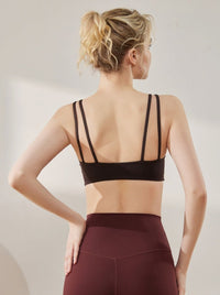 Soutien-gorge de sport à bretelles fines, tapis de poitrine fixe, vêtements de yoga, vêtements de fitness