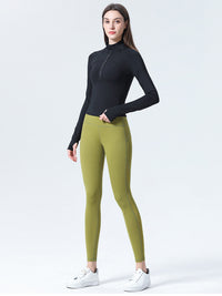 Dames Slim Fit Half Zip Sporttop