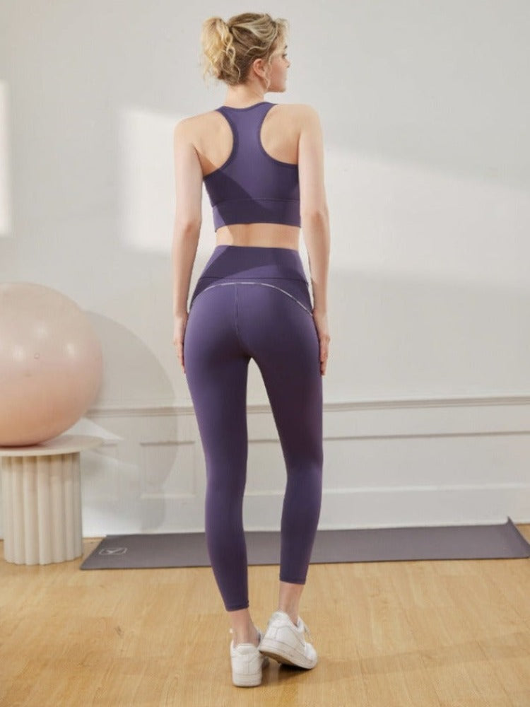 High Elastic Contrast Binding Yoga Pants