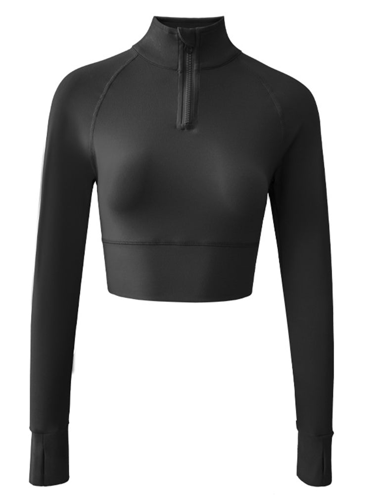 Dames Slim Fit Half Zip Sporttop