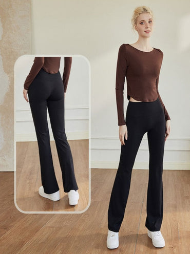 Pantalon de yoga évasé taille haute Espresso Sport Sculpt