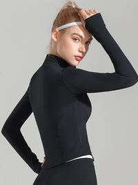 Vestes de sport coupe slim à fermeture éclair pour femmes