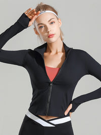 Vestes de sport coupe slim à fermeture éclair pour femmes