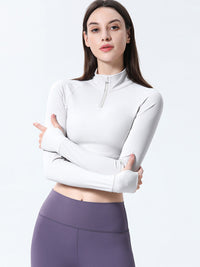 Women's Slim Fit Half Zip Sports Top