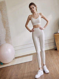 Pantalon de yoga sans couture taille haute