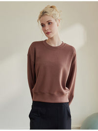 Oversized sweatshirt met ronde hals en elastische zomen