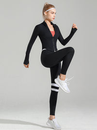 Vestes de sport coupe slim à fermeture éclair pour femmes